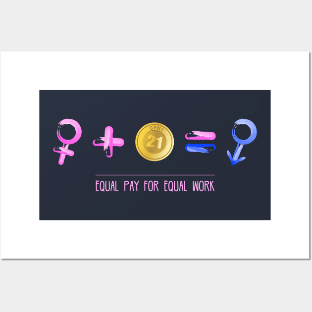 Equality! Equal pay for equal work. Wall Art by Crazy Collective